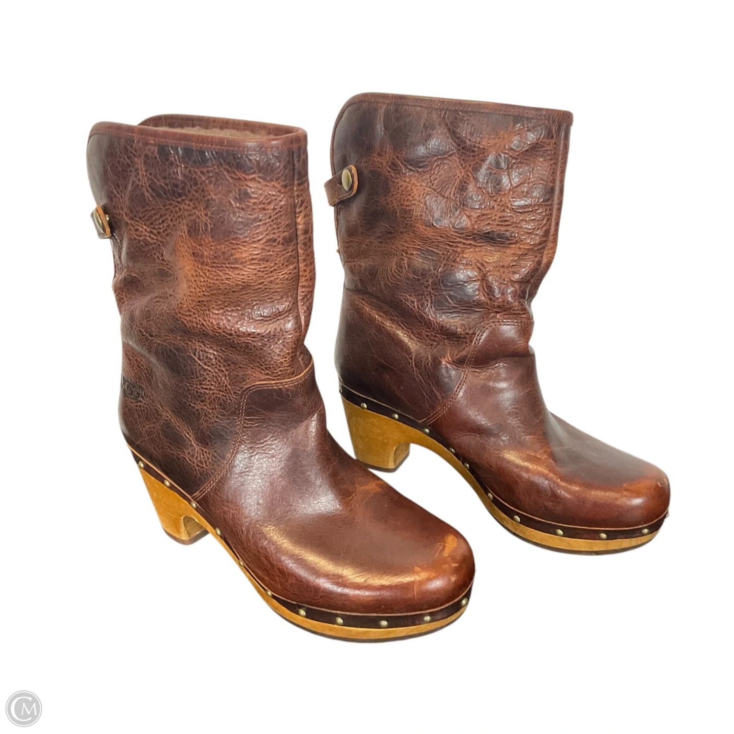 Boots Designer By Ugg In Brown, Size: 7