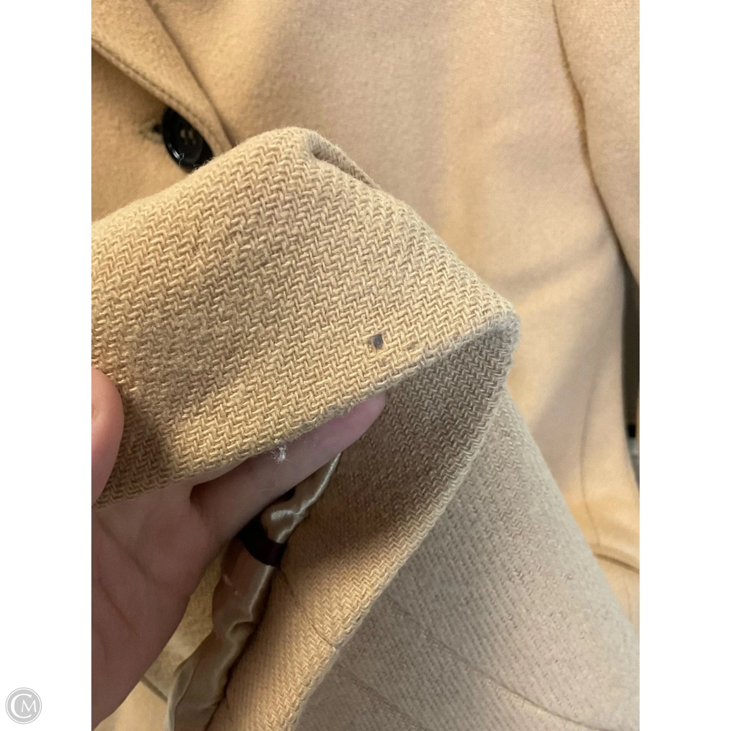Coat Trench Coat By Calvin Klein In Tan, Size: M