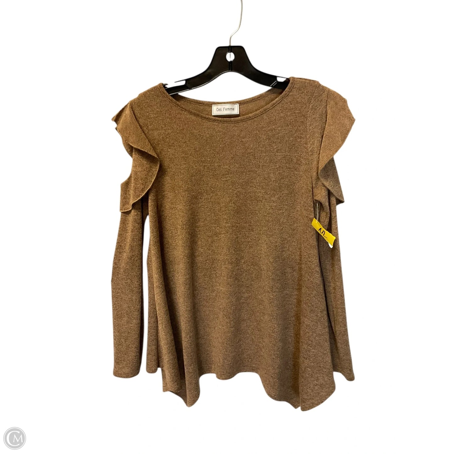 Top Long Sleeve By Ces Femme In Brown, Size: S