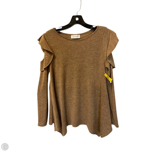 Top Long Sleeve By Ces Femme In Brown, Size: S