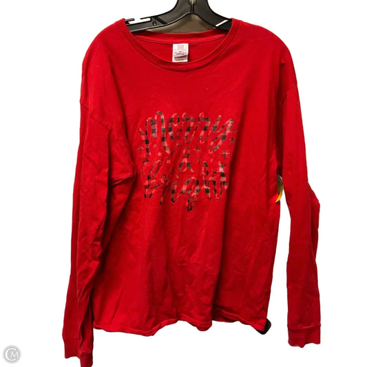 Top Long Sleeve Basic By Clothes Mentor In Red, Size: L