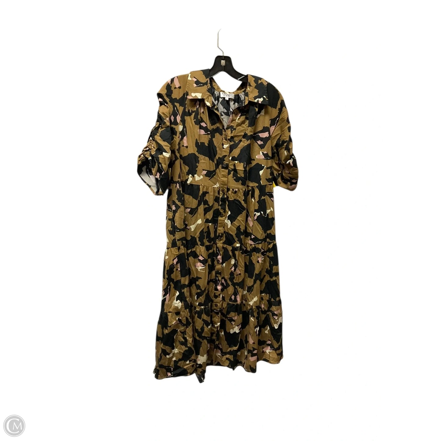 Dress Casual Maxi By Crosby In Black & Green, Size: L