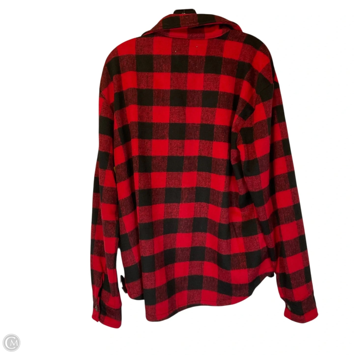Jacket Fleece By Simply Southern In Plaid Pattern, Size: M