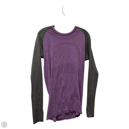 Athletic Top Long Sleeve Collar By Lululemon In Purple, Size: M
