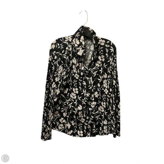Top Long Sleeve By Adrianna Papell In Black, Size: L