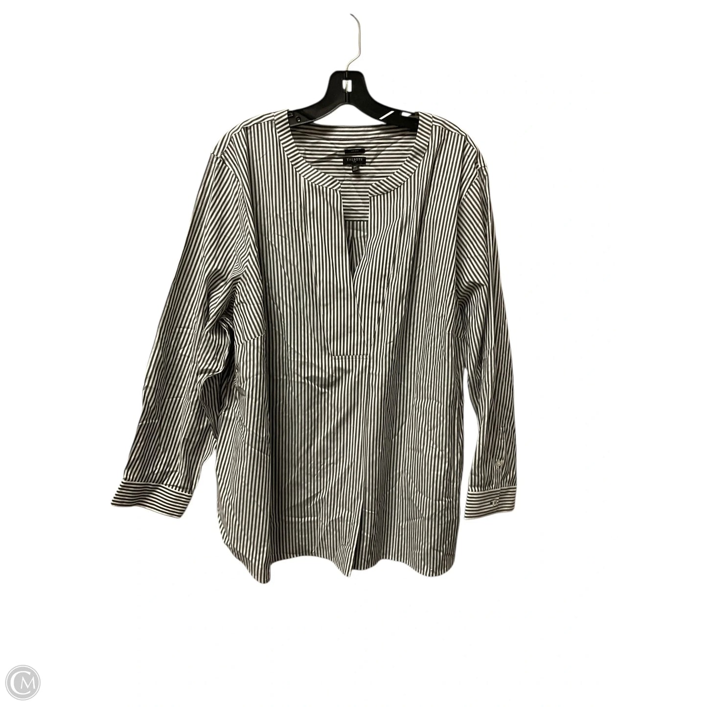 Top Long Sleeve By Talbots In Striped Pattern, Size: 3x