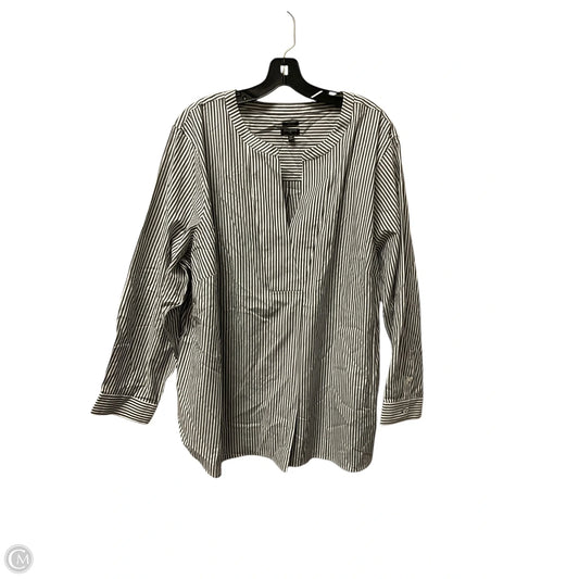 Top Long Sleeve By Talbots In Striped Pattern, Size: 3x