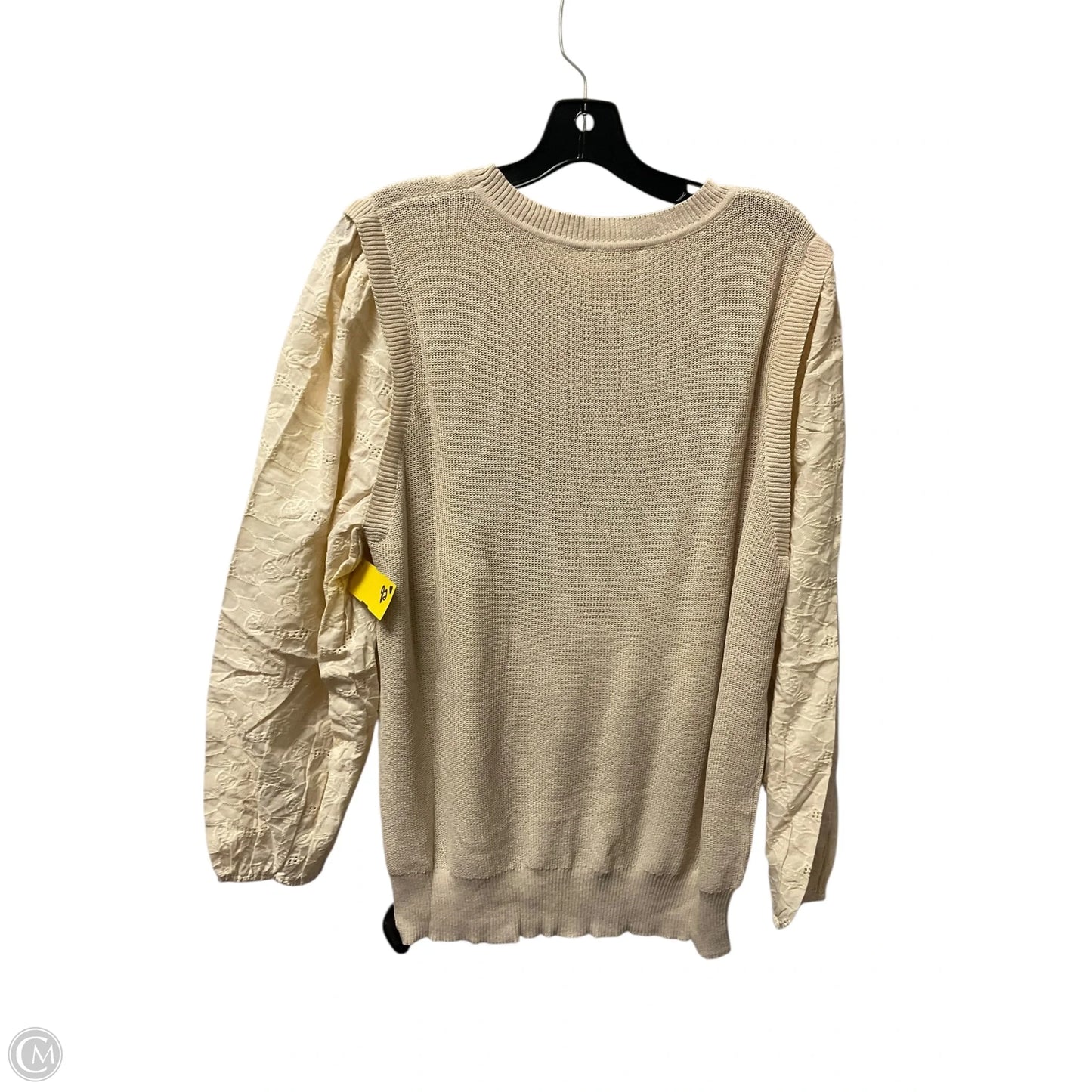 Top Long Sleeve By Chicsoul In Beige, Size: 3x