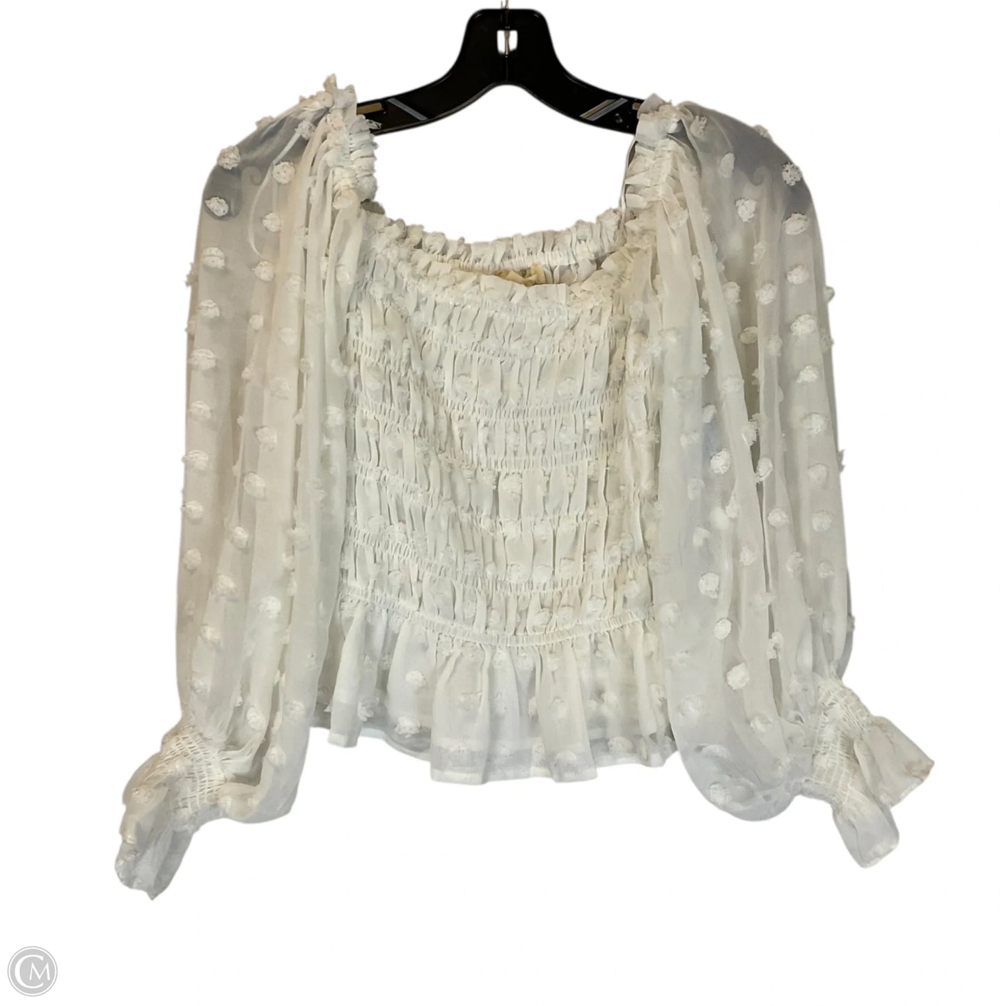 Top Long Sleeve By Entro In White, Size: S