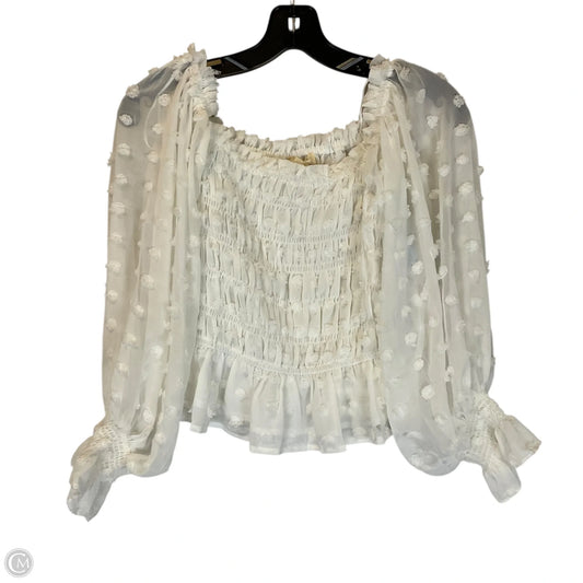 Top Long Sleeve By Entro In White, Size: S