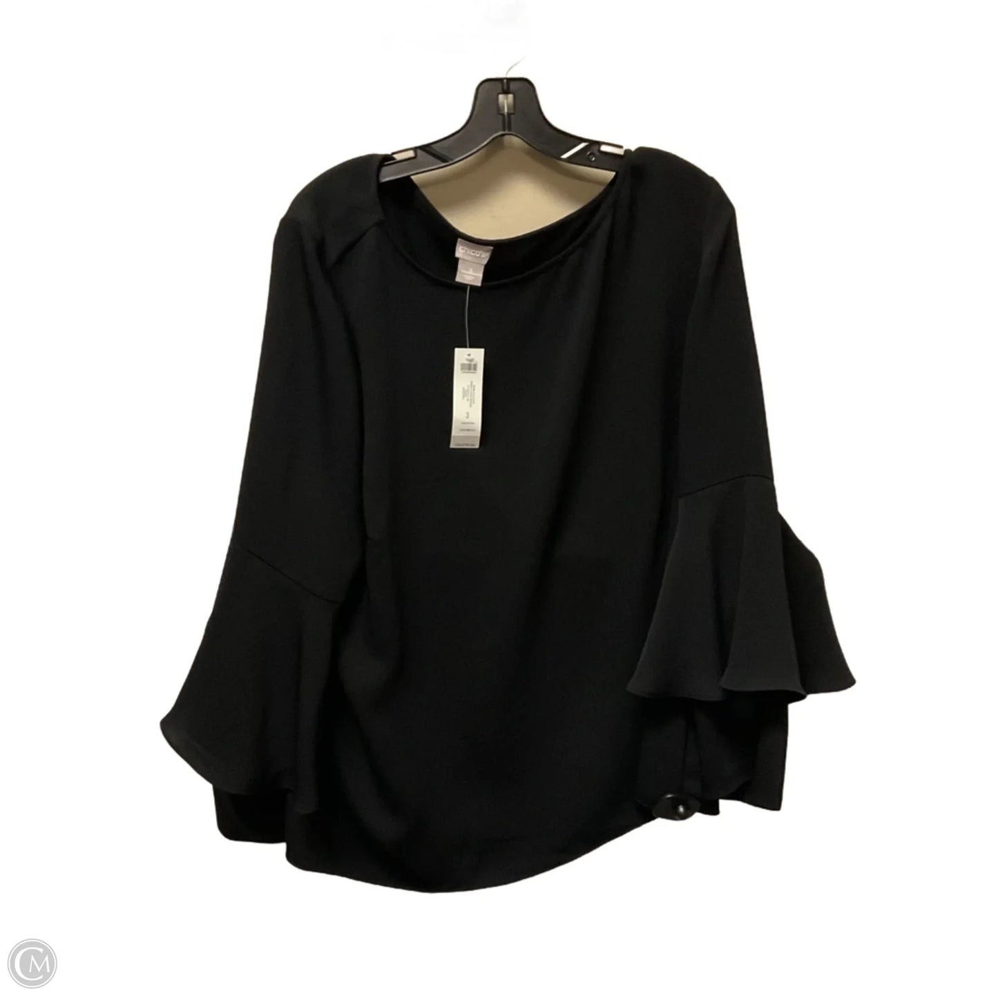Top Long Sleeve By Chicos In Black, Size: 16