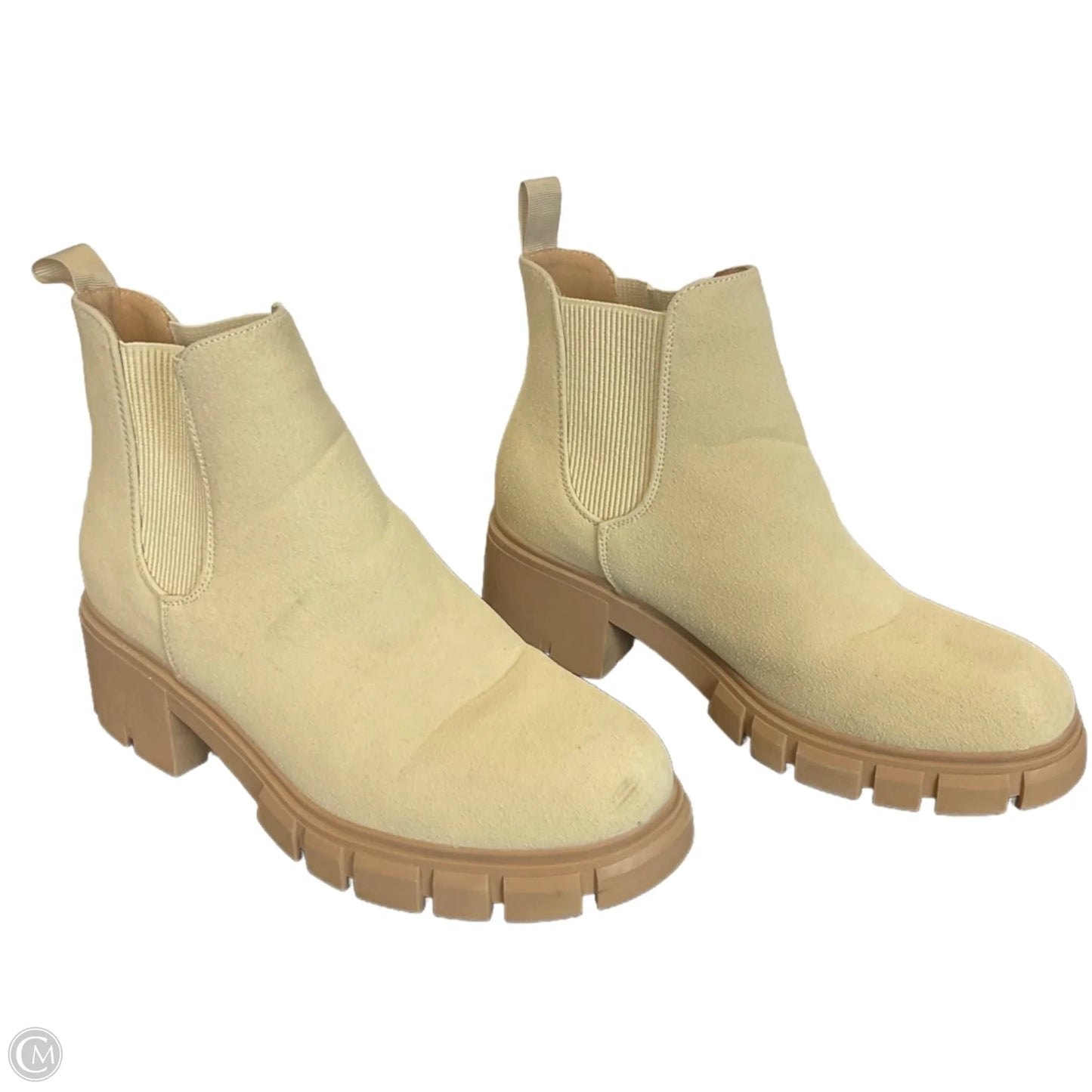 Boots Ankle Heels By Clothes Mentor In Beige, Size: 9