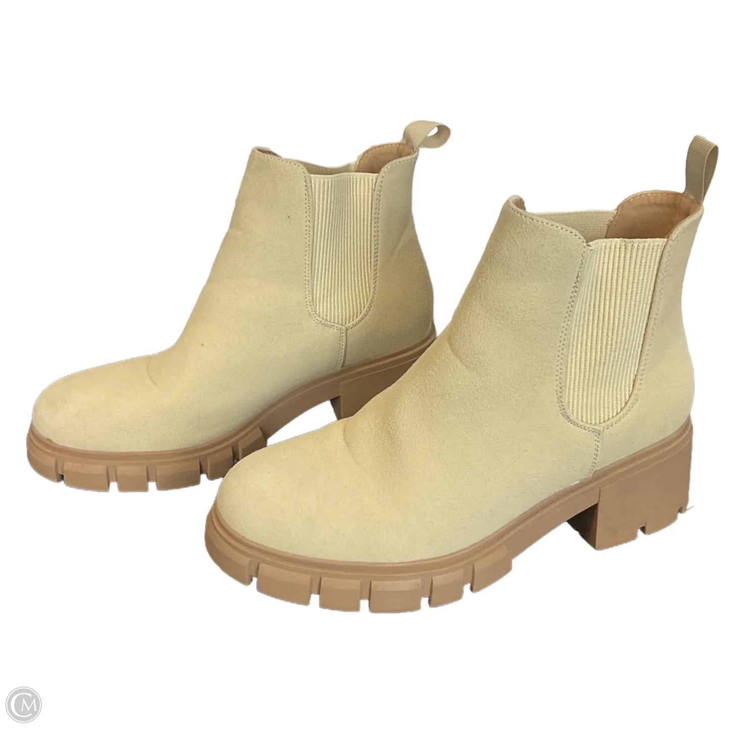 Boots Ankle Heels By Clothes Mentor In Beige, Size: 9