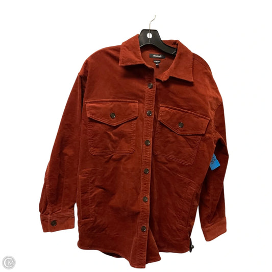 Jacket Shirt By Madewell In Orange, Size: S