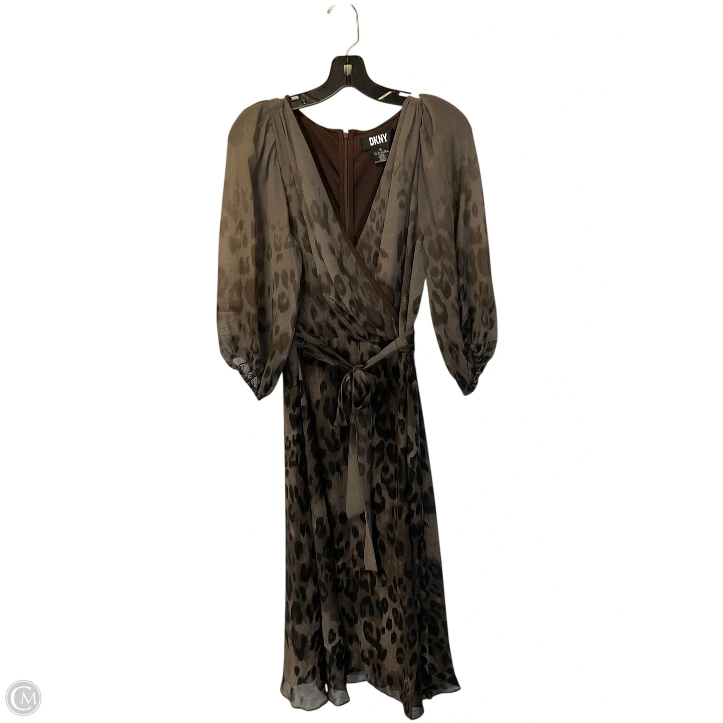 Dress Casual Midi By Dkny In Brown, Size: 10