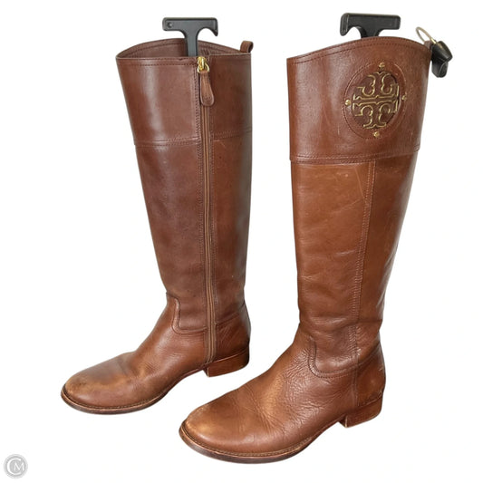 Boots Designer By Tory Burch In Brown, Size: 7