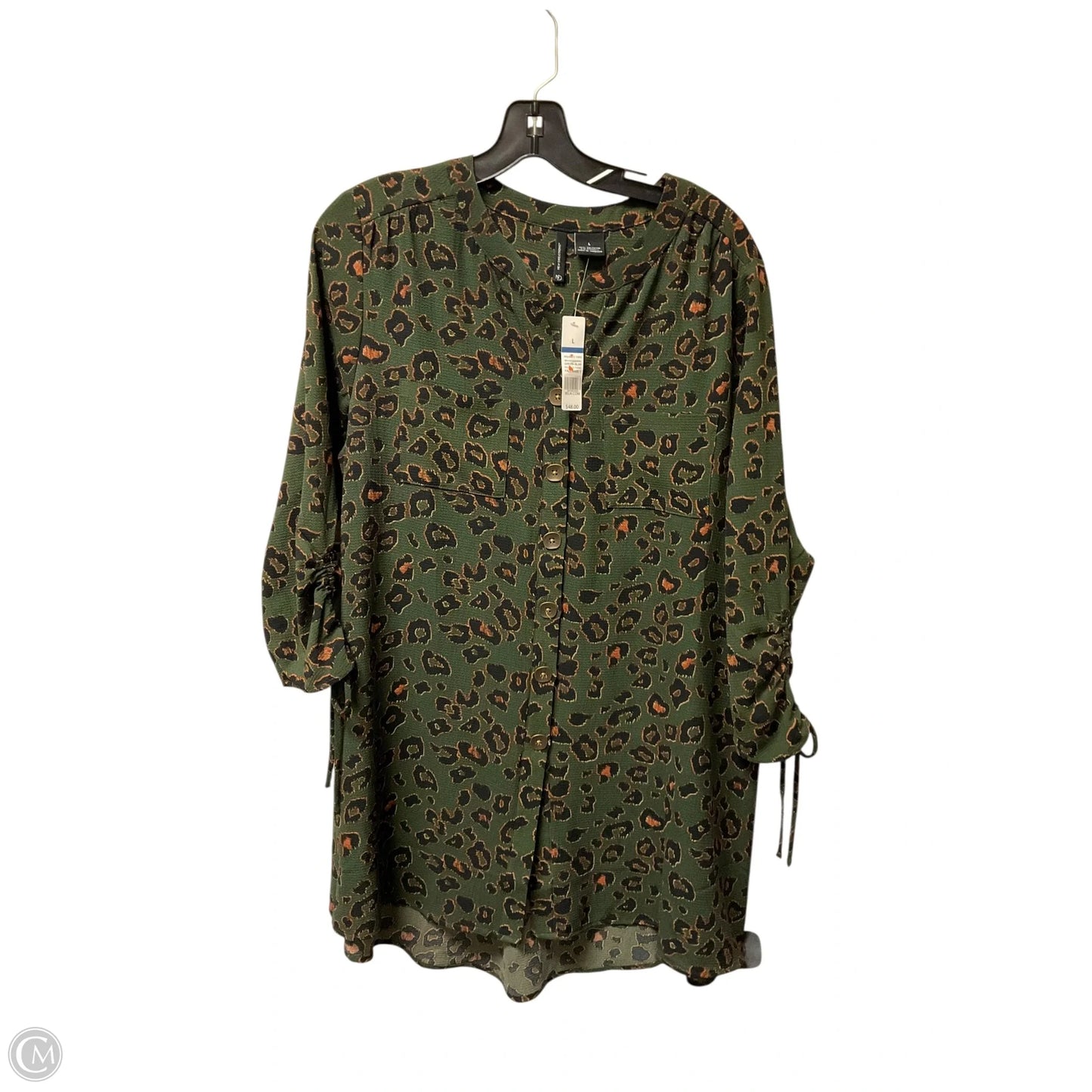 Top Long Sleeve By New Directions In Green, Size: L