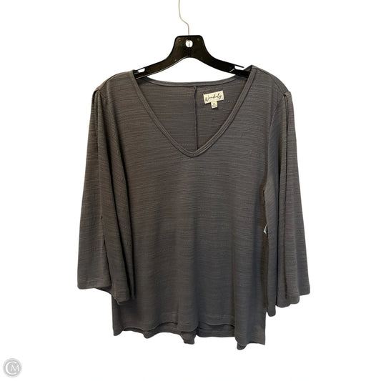 Top Long Sleeve By Wonderly In Grey, Size: M