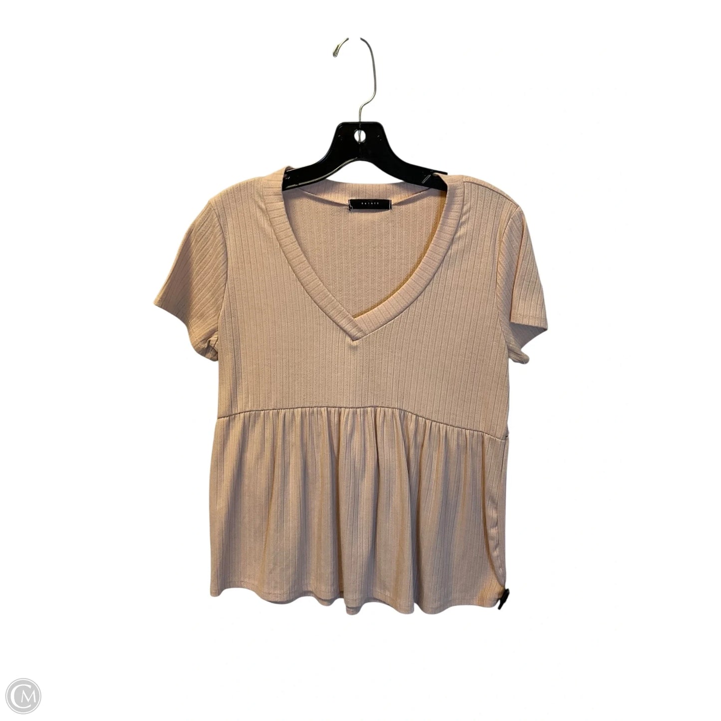 Top Short Sleeve By Clothes Mentor In Tan, Size: S
