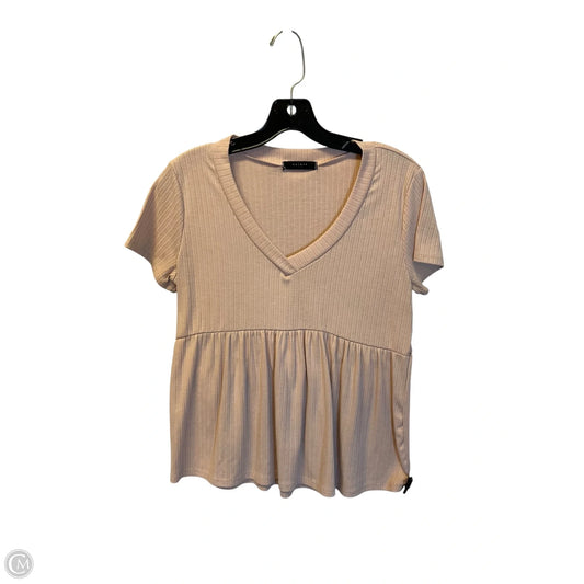 Top Short Sleeve By Clothes Mentor In Tan, Size: S