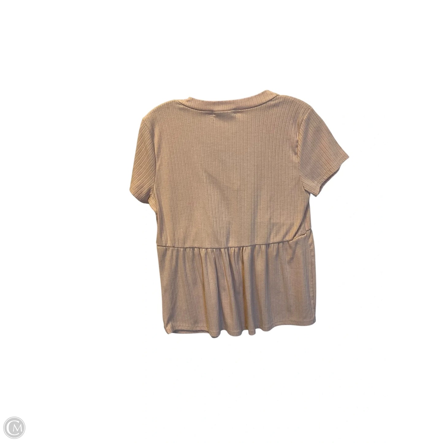 Top Short Sleeve By Clothes Mentor In Tan, Size: S