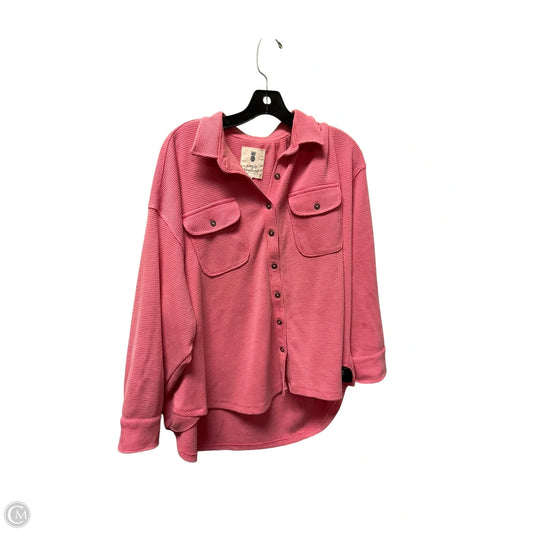 Sweatshirt Collar By Simply Southern In Pink, Size: Xl