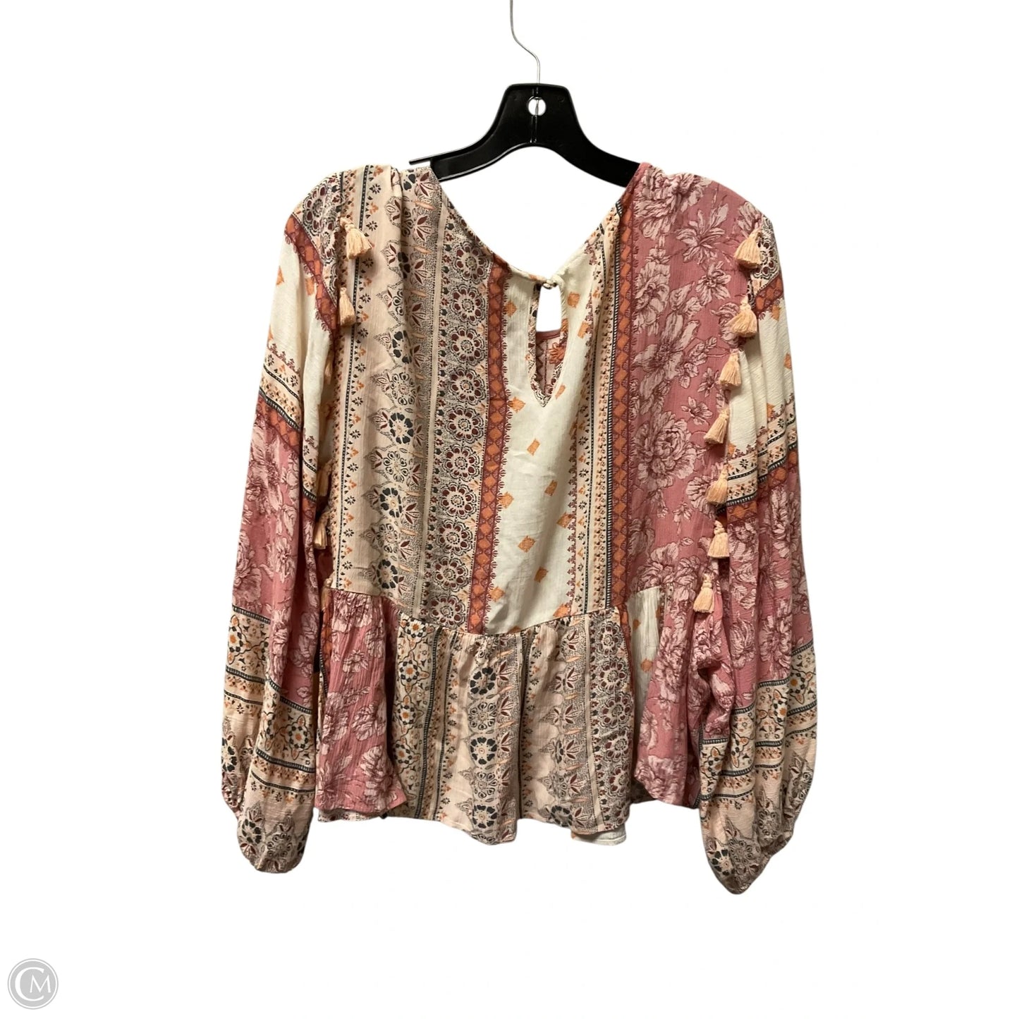 Top Long Sleeve By American Eagle In Pink, Size: L