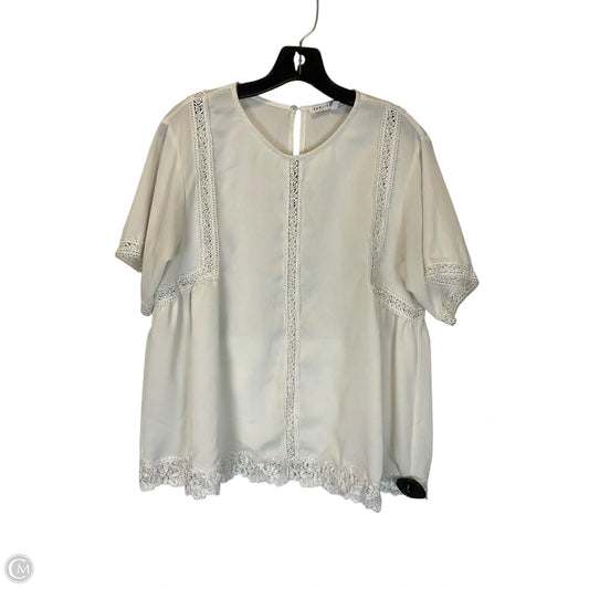 Top Short Sleeve By English Factory In Cream, Size: M