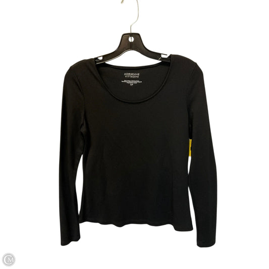 Top Long Sleeve By Adrienne Vittadini In Black, Size: S