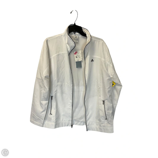Athletic Jacket By Adidas In White, Size: L