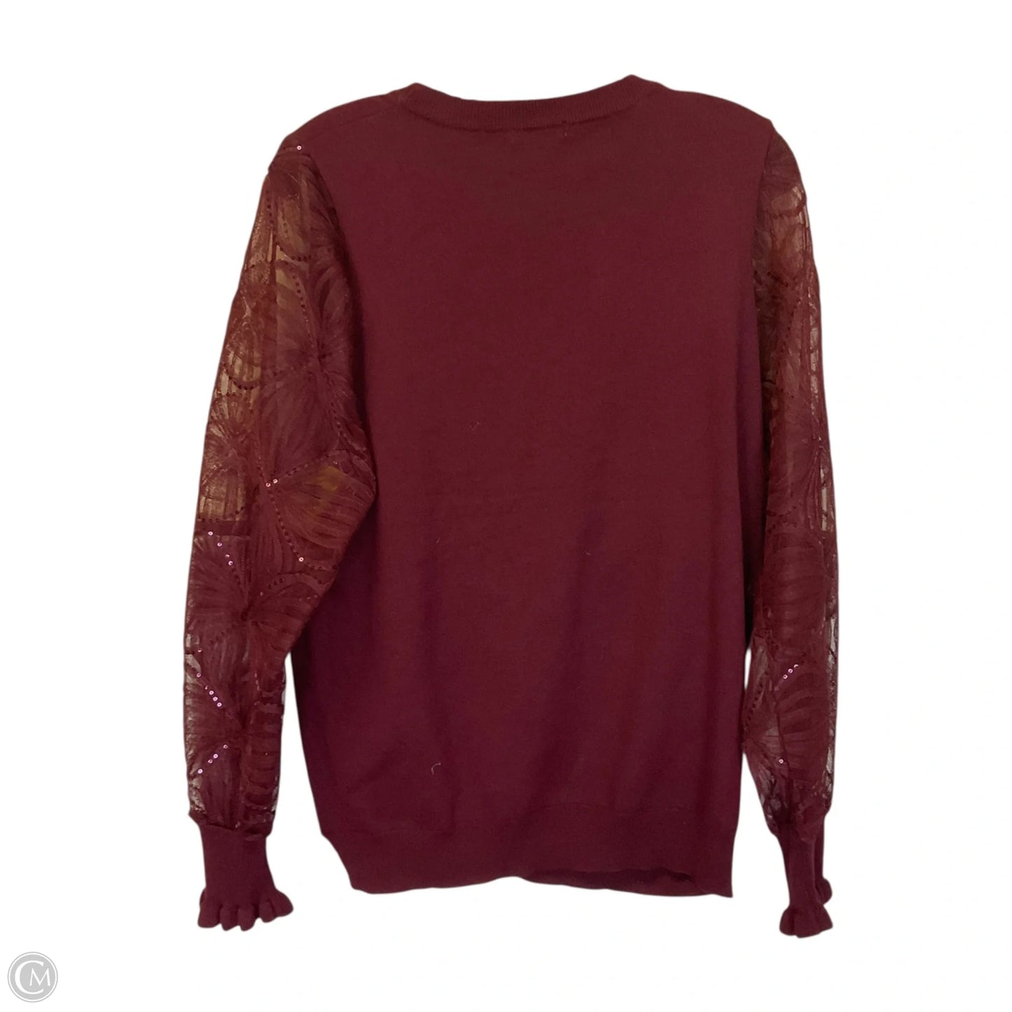 Top Long Sleeve By Cato In Maroon, Size: L