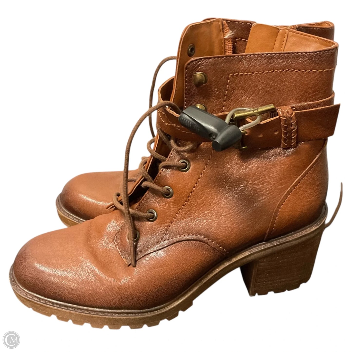 Boots Ankle Heels By Zodiac In Brown, Size: 8.5