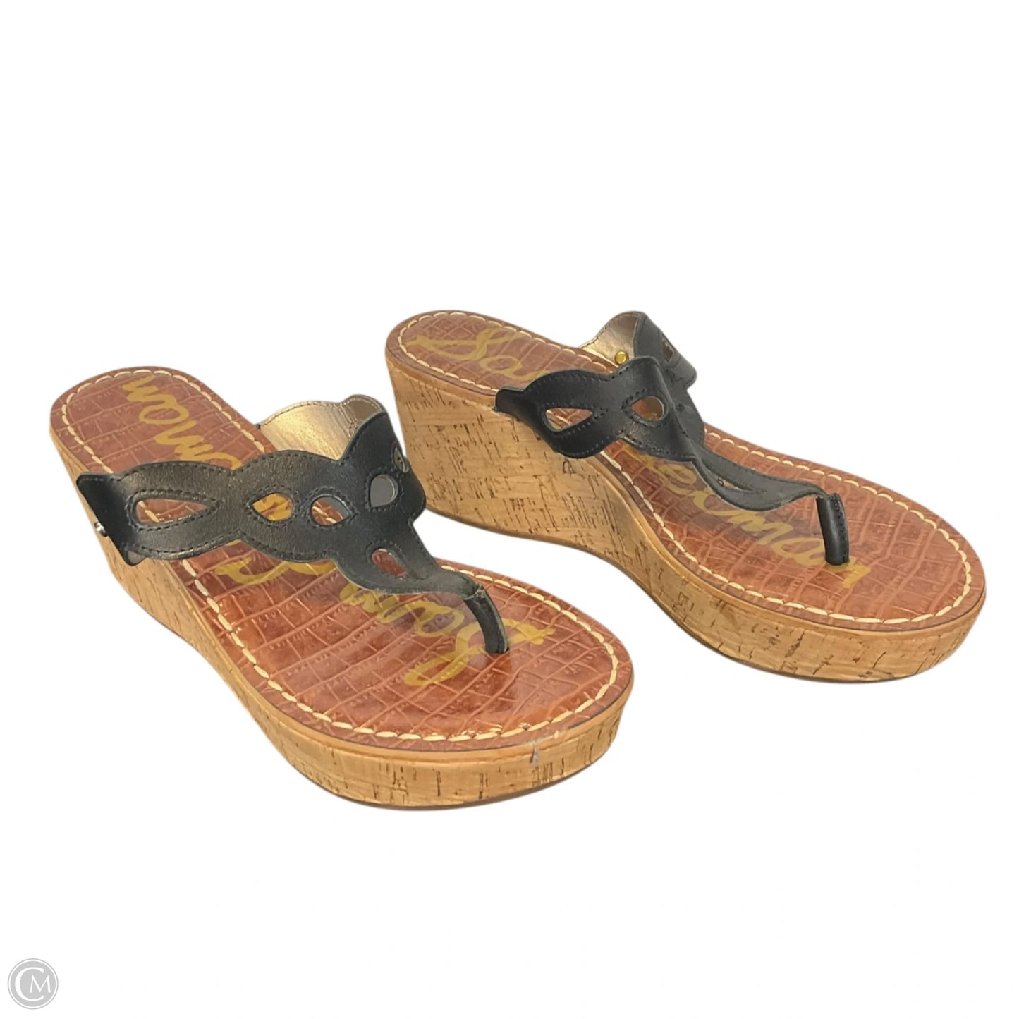 Sandals Heels Wedge By Sam Edelman In Black, Size: 7.5