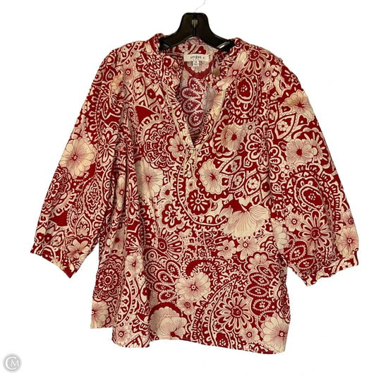 Top Long Sleeve By Umgee In Red, Size: 2x
