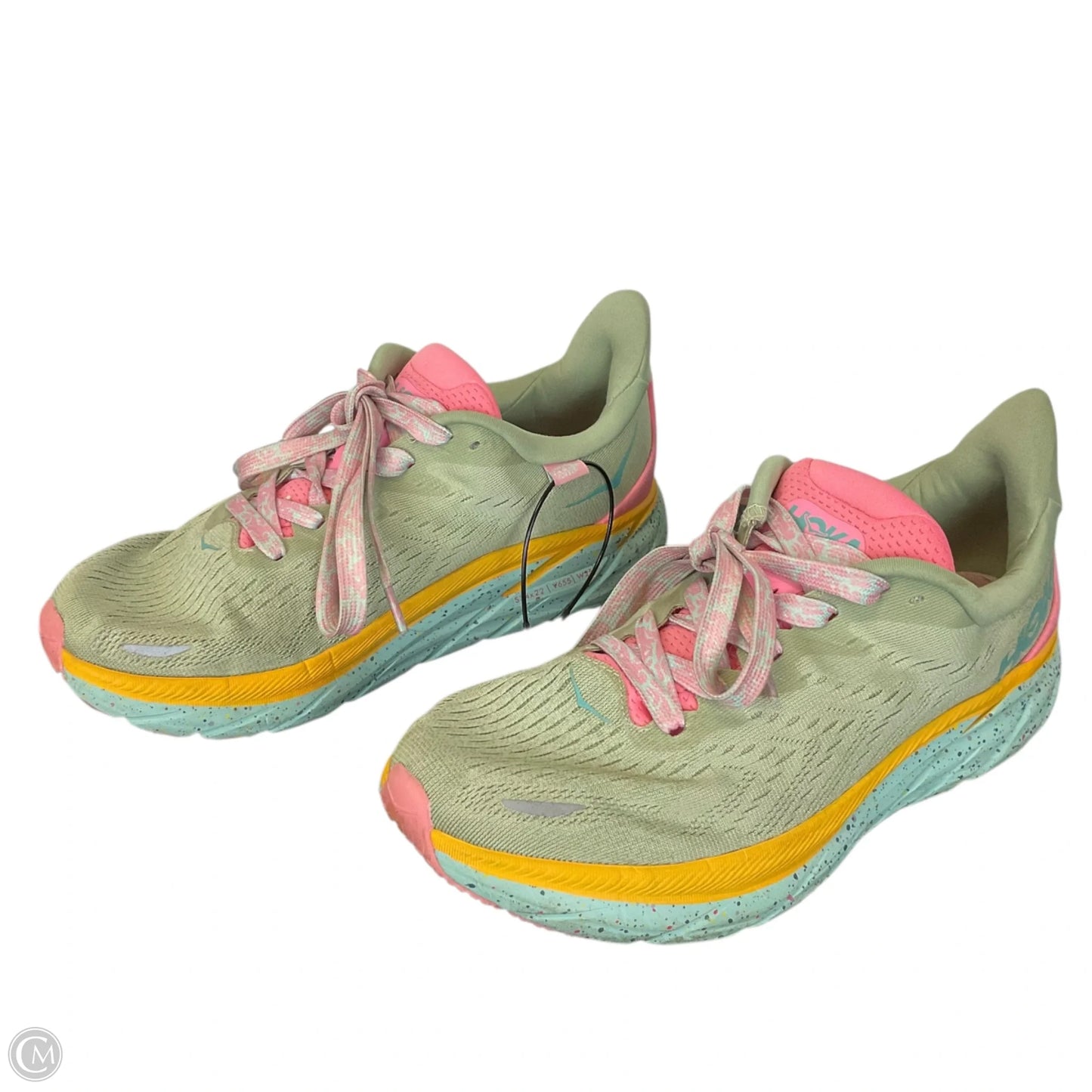 Shoes Athletic By Hoka In Green & Pink, Size: 7