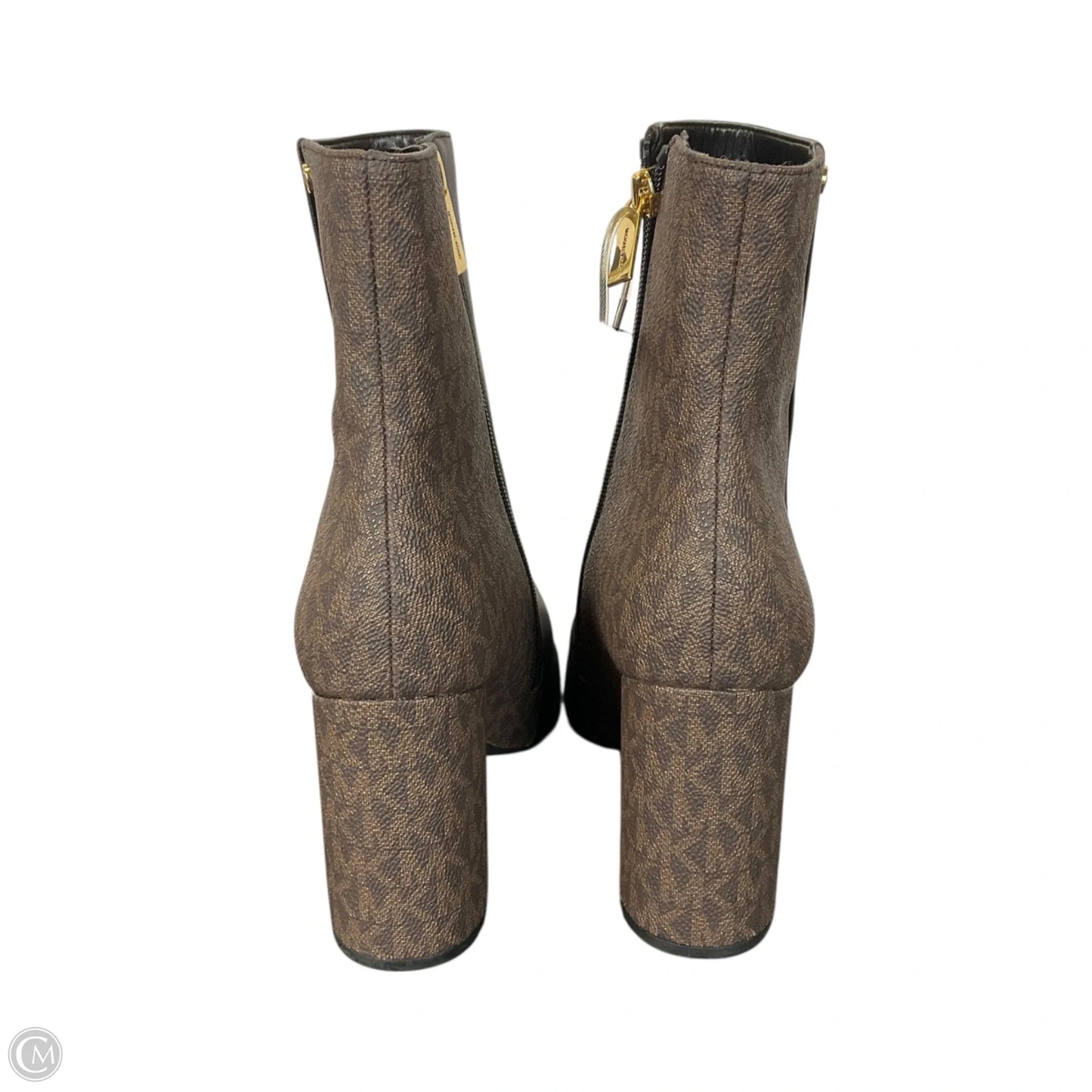 Boots Ankle Heels By Michael By Michael Kors In Black & Brown, Size: 9