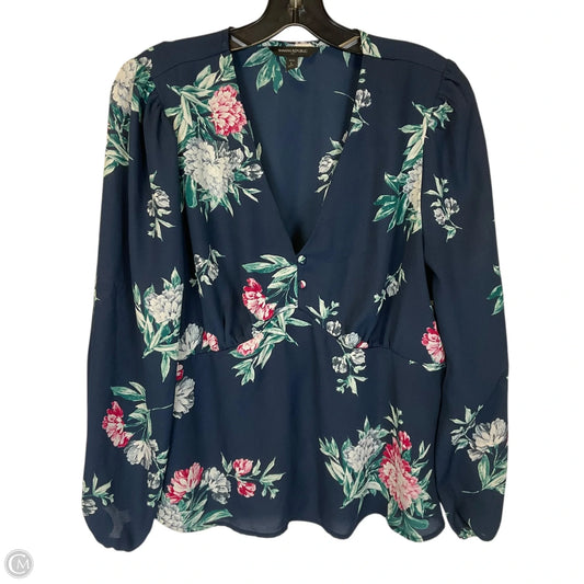 Top Long Sleeve By Banana Republic In Blue, Size: L