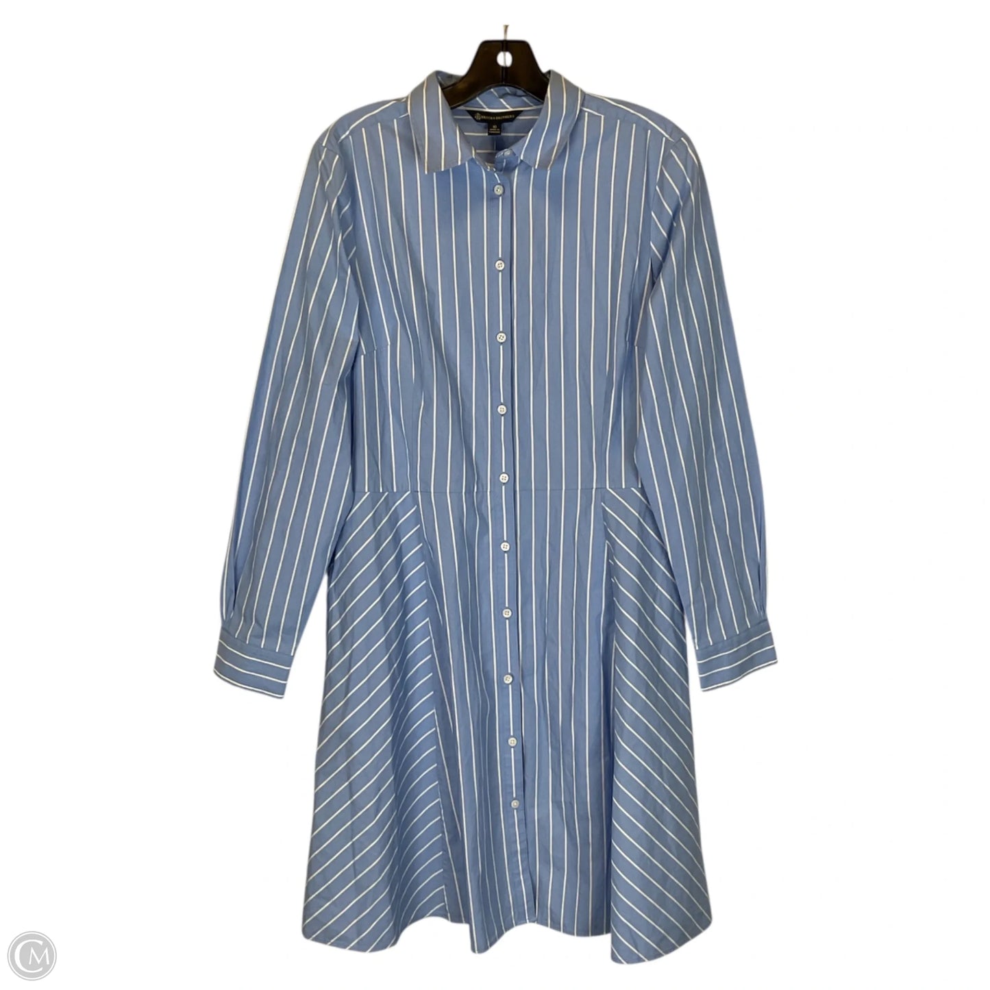 Dress Casual Midi By Brooks Brothers In Blue, Size: 10