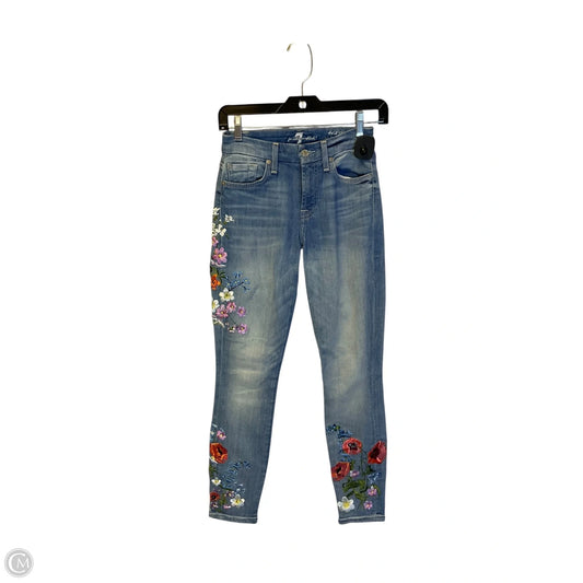 Jeans Skinny By 7 For All Mankind In Blue Denim, Size: 0