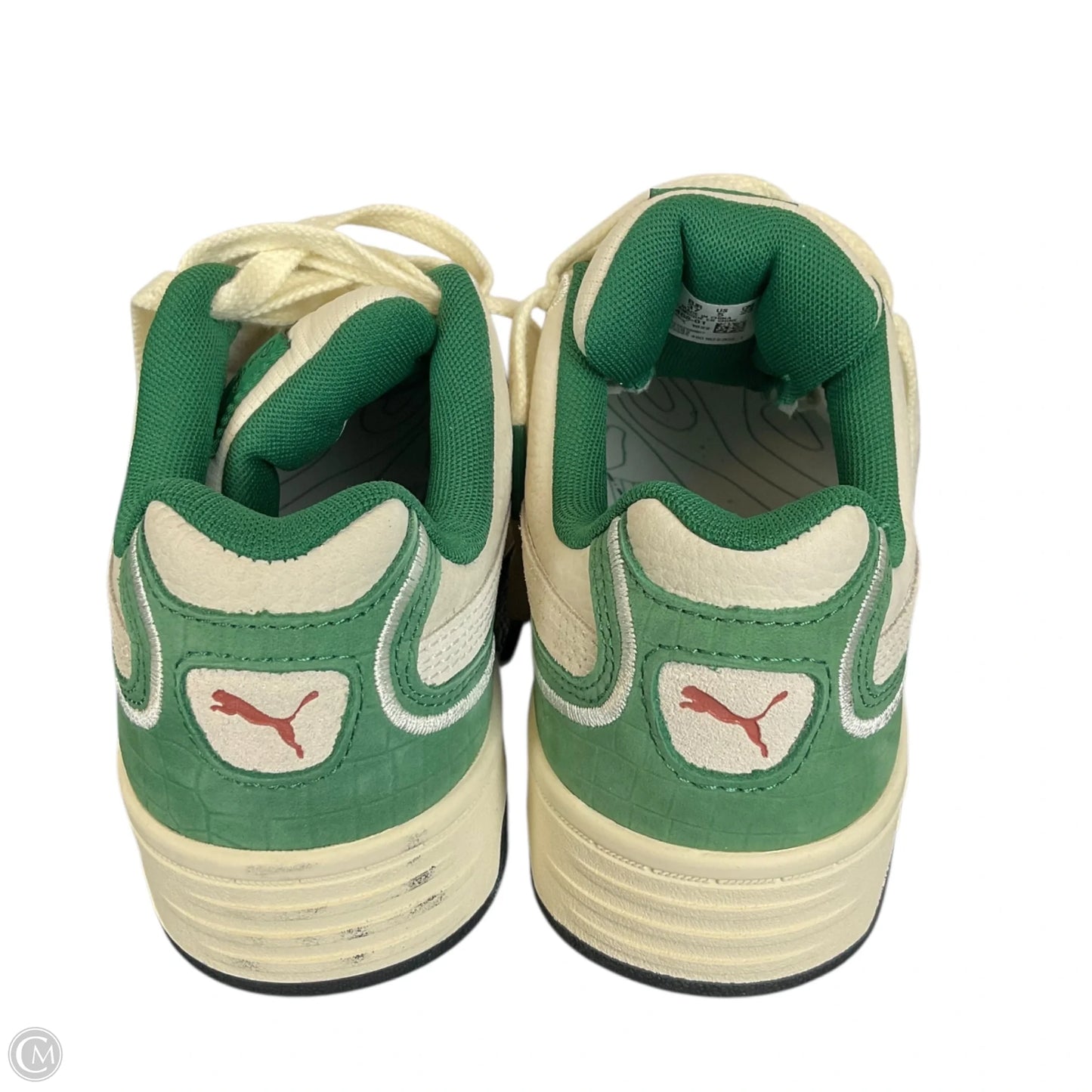 Shoes Athletic By Puma In Cream & Green, Size: 5