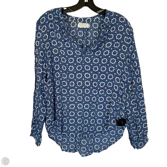 Top Long Sleeve By Velvet In Blue, Size: S