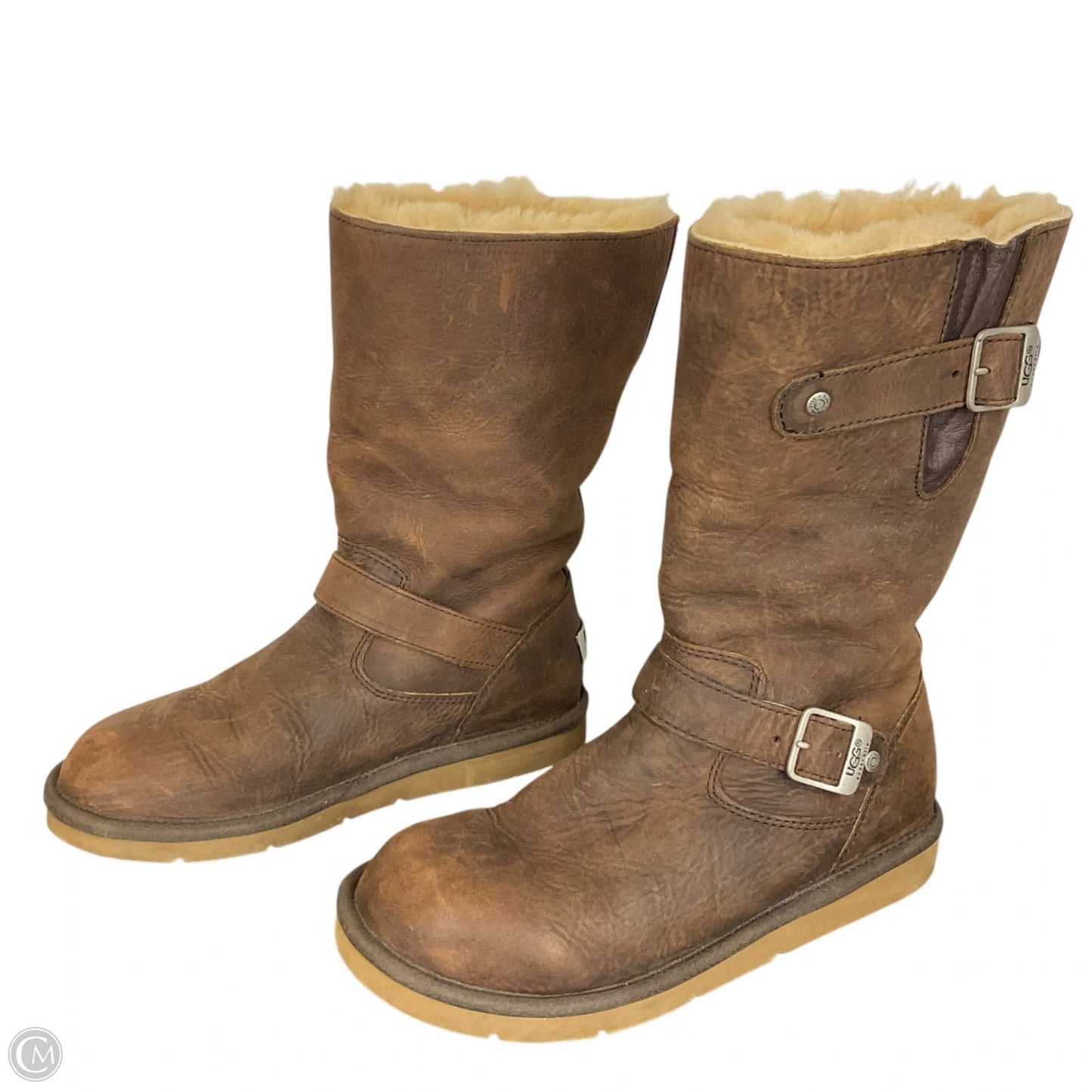 Boots Designer By Ugg In Brown, Size: 8