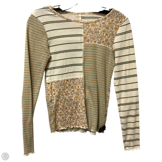 Top Long Sleeve By American Eagle In Green & Yellow, Size: S