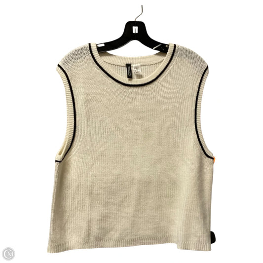 Vest Sweater By Divided In White, Size: Xxl