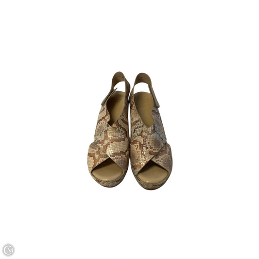 Sandals Heels Block By Johnston & Murphy In Animal Print, Size: 7