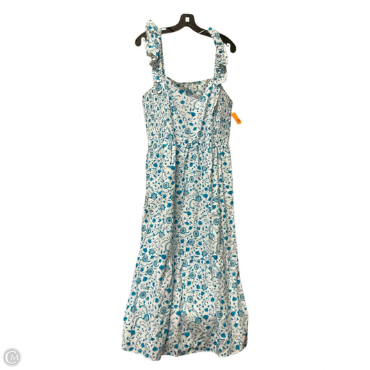 Dress Casual Midi By Draper James In Blue & White, Size: Xxl