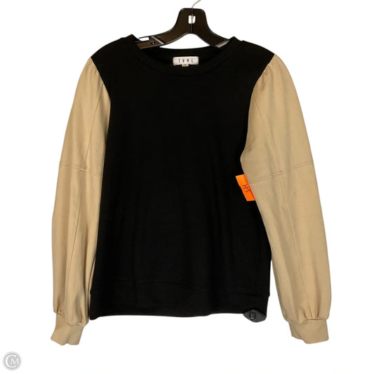 Top Long Sleeve By Thml In Black & Cream, Size: M