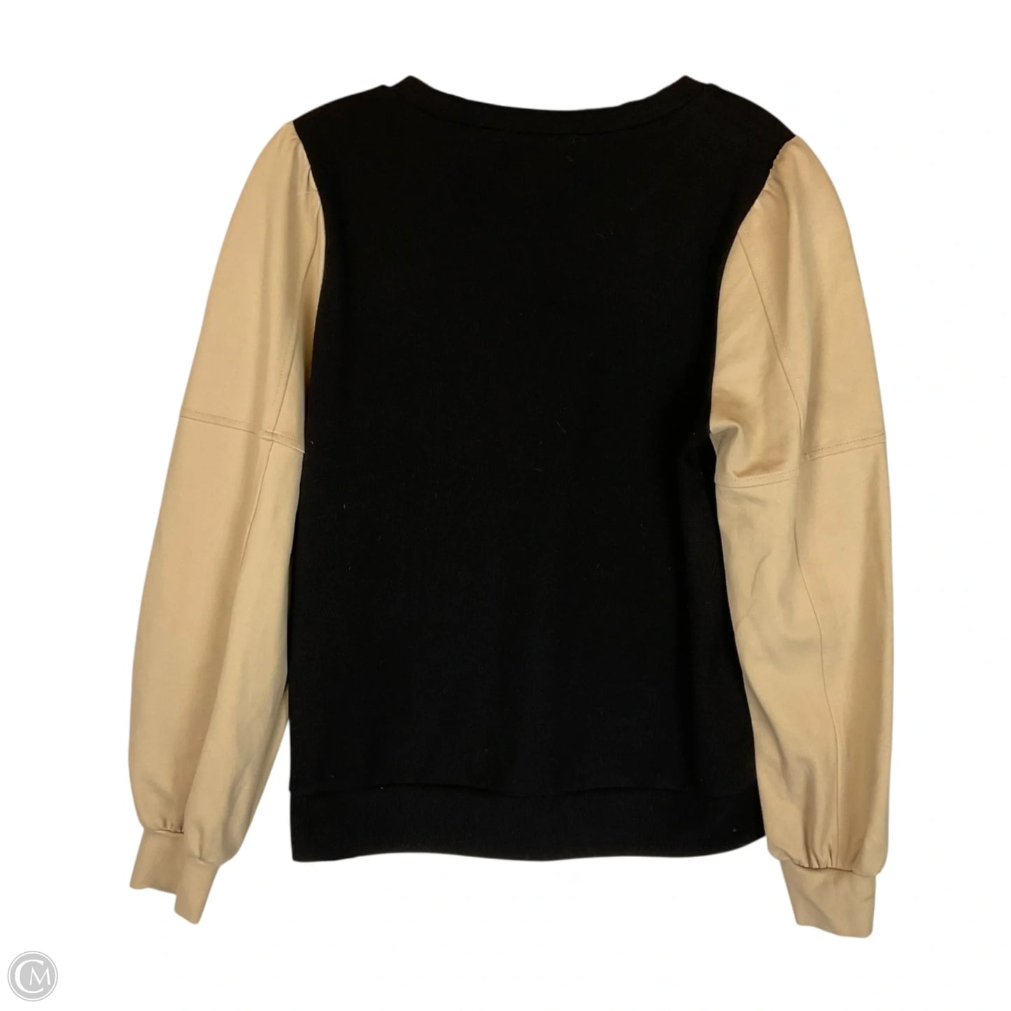Top Long Sleeve By Thml In Black & Cream, Size: M