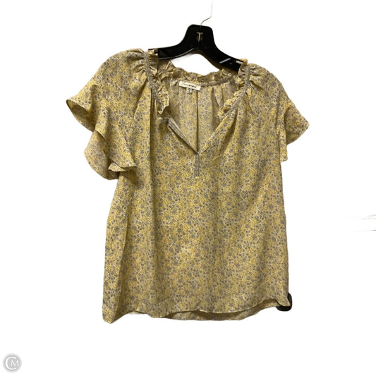 Top Short Sleeve By Max Studio In Yellow, Size: Xs