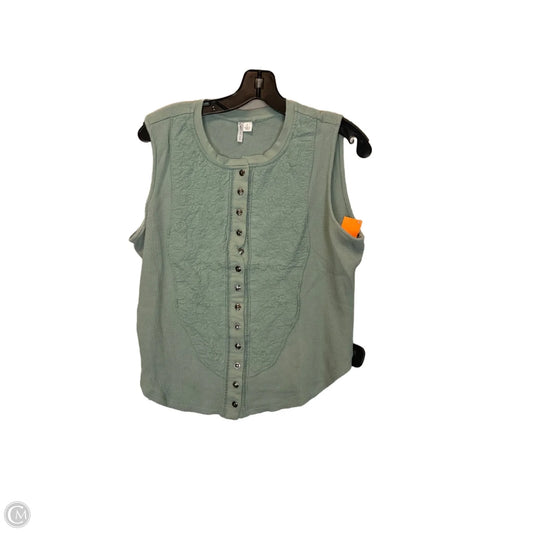 Top Sleeveless By Cato In Green, Size: L